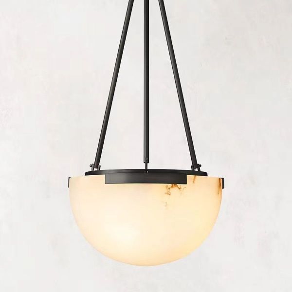 Antique Hotel Decoration Eggs Shape Natural Cloud Stone Chandelier