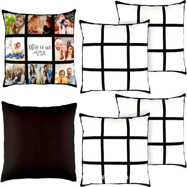 DIY 9 Panel Sublimation Cushion Cover Printable Customized Design Blank Sublimation Pillowcases