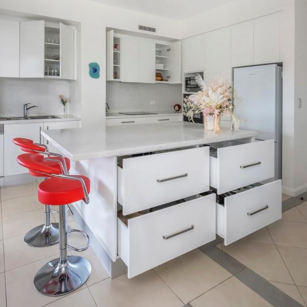 PVC Modern Modular Kitchen Island Base Cabinets Furniture