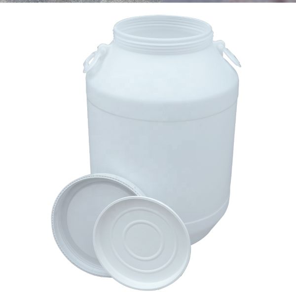White HDPE 100% Chemical 60l Plastic Barrel With Cover