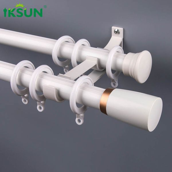 19ft Wall Mount Aluminium Curtain Rod For Bedroom Bay Window