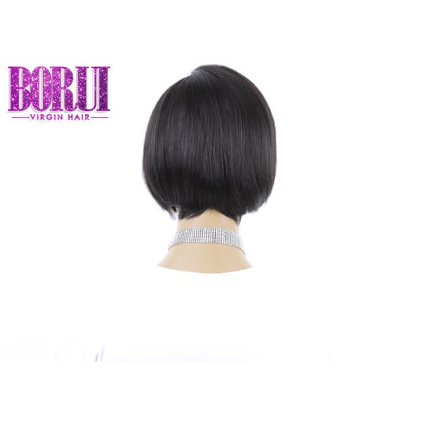 Glueless Straight Human Hair Lace Front Wigs 13*6 Pixie Wig Natural Color
