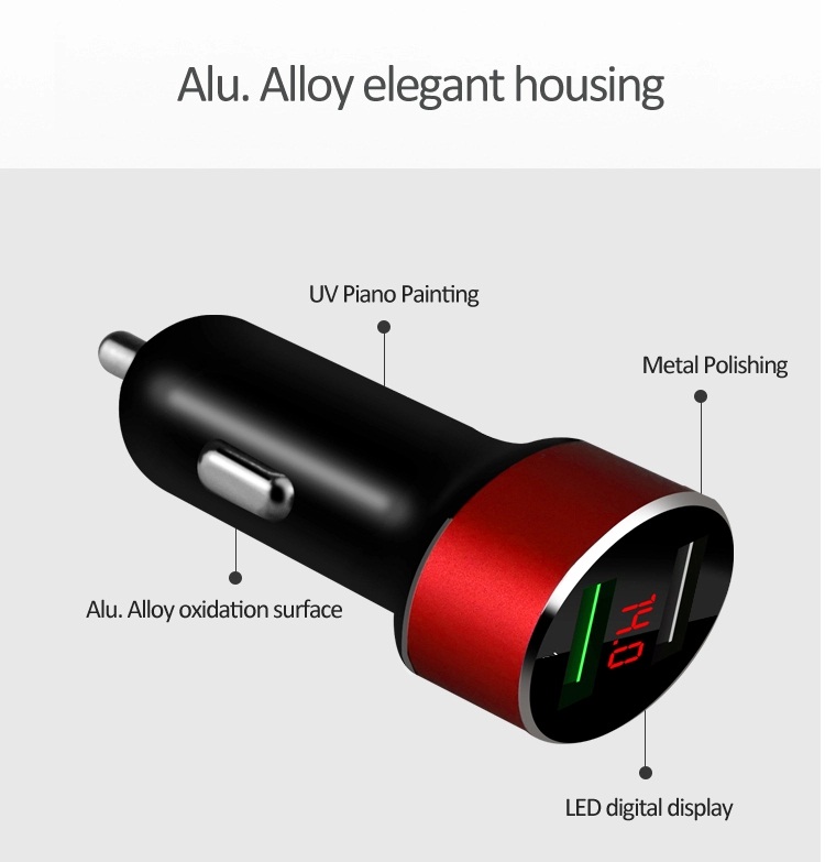 DC заряжателя 30W телефона автомобиля USB ODM двойной быстрый высокоскоростной к заряжателю автомобиля DC с дисплеем СИД