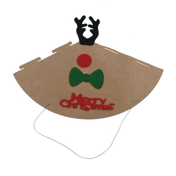 Handmade Felt Christmas Tree Ornaments , Christmas Gift Hat With Antlers