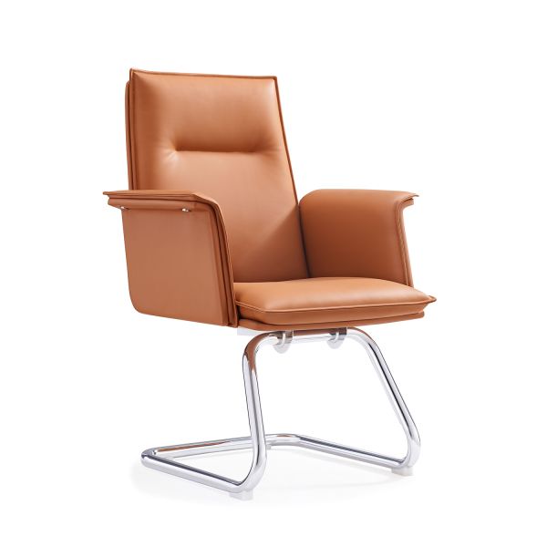 Paded Armrest Leather Office Swivel Chair genuine leather high back office chair