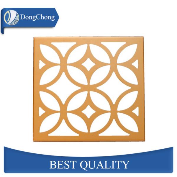 Gold Perforated Aluminum Ceiling Panels PVDF Coated For Shopping Mall