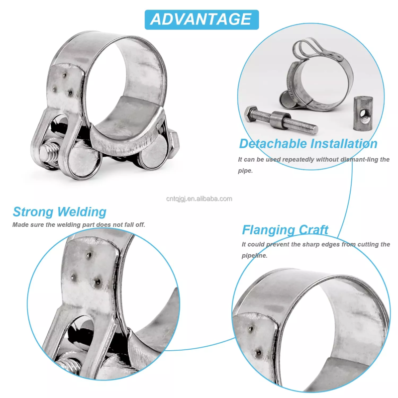 ODM Heavy Duty Clamp Manufacture Exhaust Hollow T Bolt European Clamp Carbon Steel Pipe Clamps Metric Measurement System