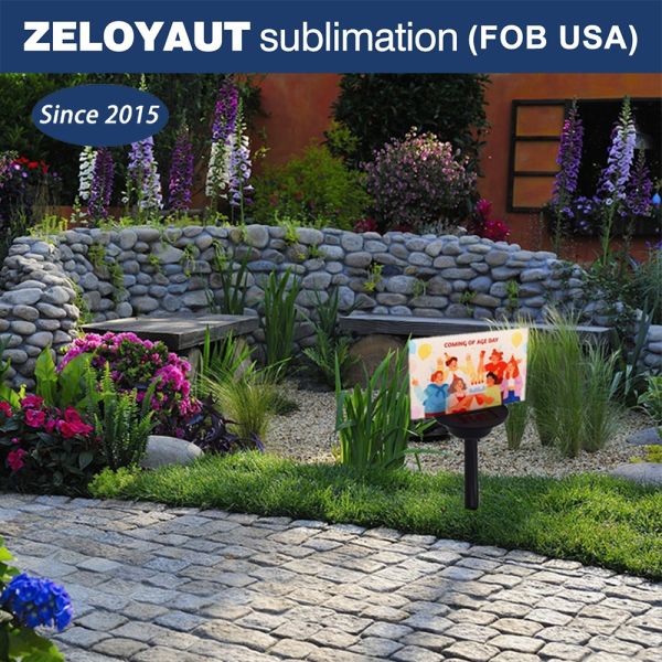 Eco-friendly Sublimation LED Solar Lamp Sign, Perfect for Outdoor Decor. Durable and Solar-powered for Sustainable Use.