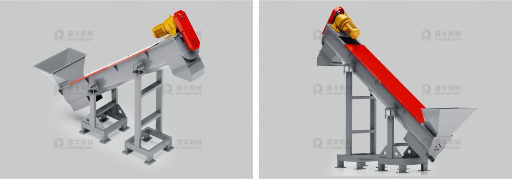 Plastic Conveyor Equipment Single Screw Conveyor 2.2kw Modular With U Shaped Trough