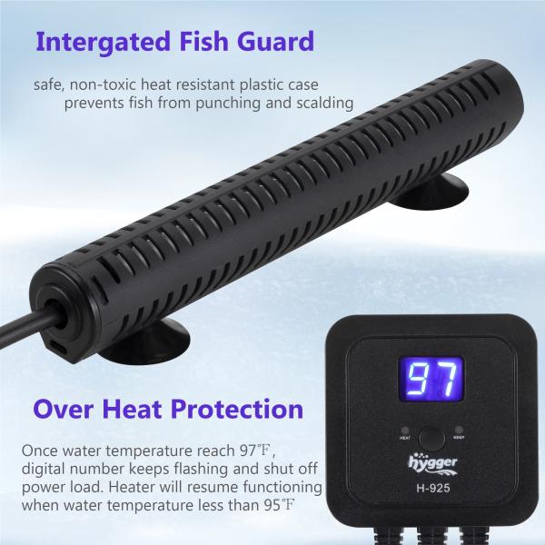 300W/500W Aquarium Heater with LED Digital Temperature Controller, Submersible Fish Tank Water Heater