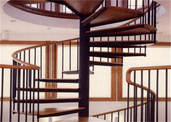 Space Saving Black Custom Spiral Staircase Uninterrupted View For Public Project