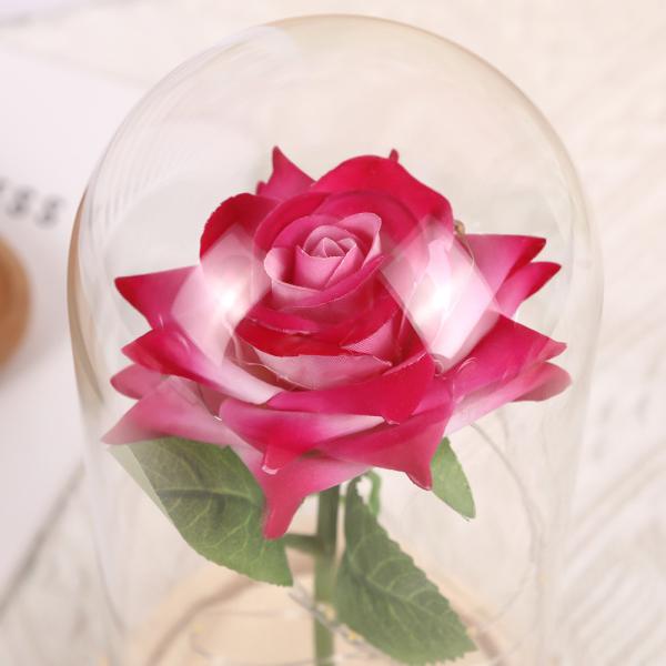 Imitation rose, everlasting flower, glass cover, Mother's Day, Valentine's Day, Christmas gift decoration and ornament manufacturer wholesale