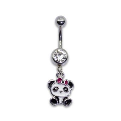 A cor da prata da joia de Panda Pendant Belly Button Piercings chapeou o ODM do OEM