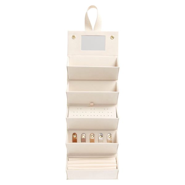 Customized Handmade Leather Jewelry Boxes Jewellery Storage Hexagon Fold Up Organizer