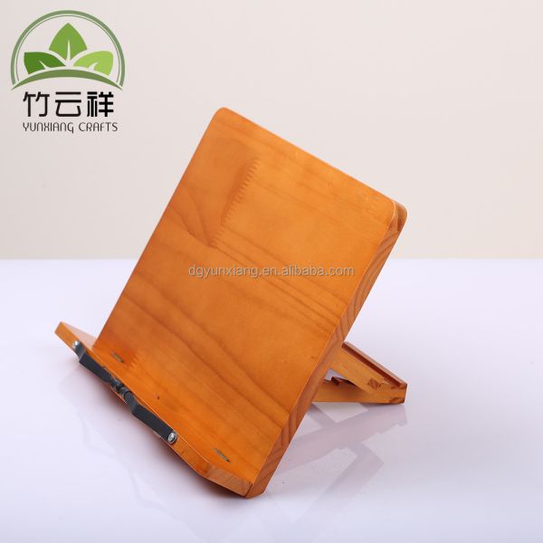 Pine wooden holder for Tablet phone foldable wooden book stand
