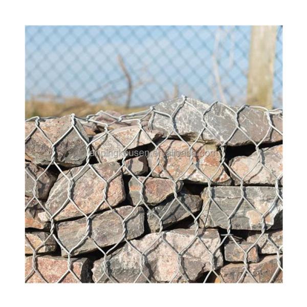 2.7mm Galvanized Woven Gabion Mesh For Garden Decoration And Retaining Wall