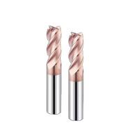 Molino de extremos de carburo de tungsteno HRC55 de 4 flautas, cortador de fresado CNC, corte de ranura de cara, procesamiento de ranuras, molino de extremos recubierto