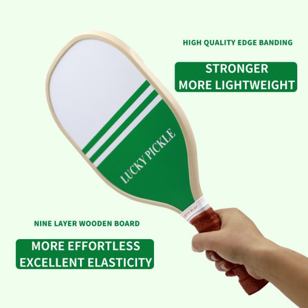 Wooden Pickleball Paddles Set of 4 Rackets with Balls and Bag BASEBALL Style Equipment