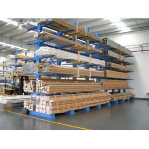 Powder Coated Double Sided Cantilever Racking Warehouse Metal Heavy Duty Cantilever Rack