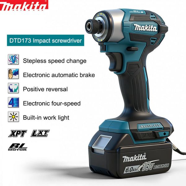 DC18V Household Makita Grinder Screwdriver Impact Wrench Assortment Power Tool Combo Kit
