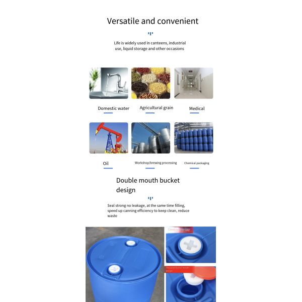 Polyethylene Plastic Chemical Container 200L Chemical Drum Blow Molding