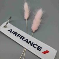 AIRFRANCE Coton porte-clés brodé personnalisé Reversible Mirror Finish porte-clés personnalisé Aviation