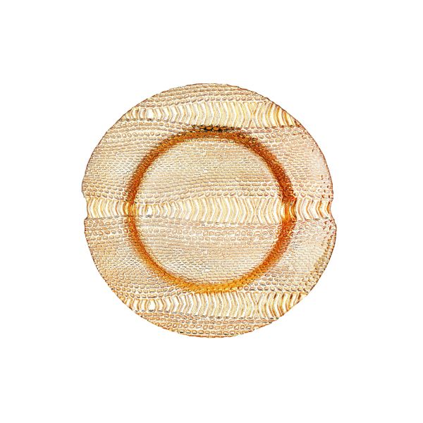 13 Inch Handmade Luster Glass Charger Plates Electroplating