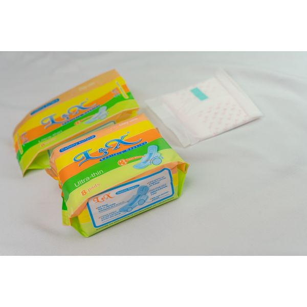 White Most Absorbent Menstrual Sanitary Pad With Wings Leak Proof