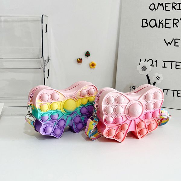 Фиджет Поп сумочка Бук девочек Сумочка Пасхальный подарок Сенсорный Фиджет игрушка Силикон Крестное тело Дети Сумочка Карандаш Чехло Макияжный пакет