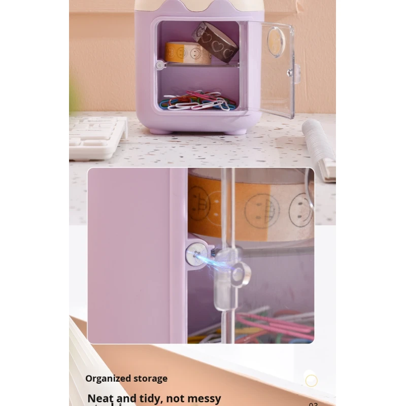 Manufacturer Wholesale Cute Dustproof Creative Pig Cosmetics Stationery Pen Holder Storage Office Desktop Storage Box