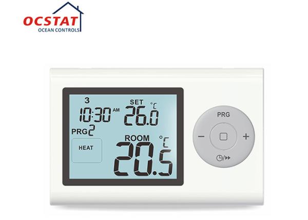 Termostato sem fio programável, termostato da caldeira da grande exposição do LCD da sala do aquecimento do RF