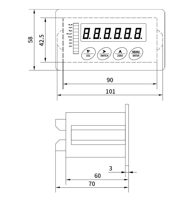 Isolated Power Weighing Transmitter With 4/6-Wire Load Cell Support DT301