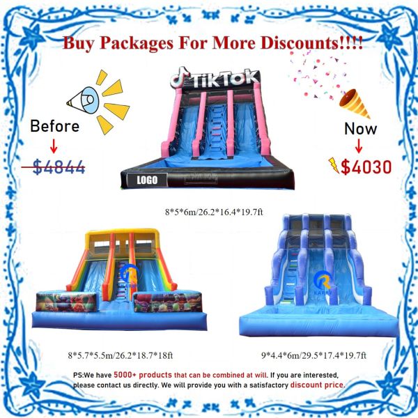 Commercial Occasion Inflatable Water Slides with Pool