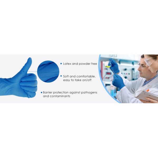 Anti Bacterial Disposable Nitrile Gloves Powder Free Professional Grade Food Safe Non Latex  Convenient Dispense