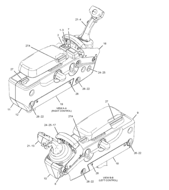 Управление джойстиком 3602987 3085204 3085203 3563607 3563608 360-2987 308-5204 356-3607 356-3608
