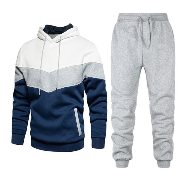 Adults Unisex Hoodies 100% Cotton Sweatshirt And Sweatpants Set Solid Thick Hoodie