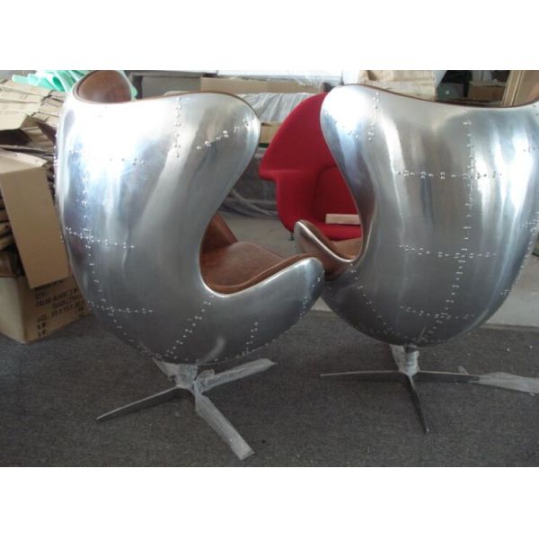 Aluminium Rivited Back Aviator Egg Chair Hand Crafted Hotel chair