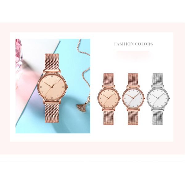 Relógio impermeável BSCI de quartzo da liga do chapeamento do IP das senhoras 3ATM