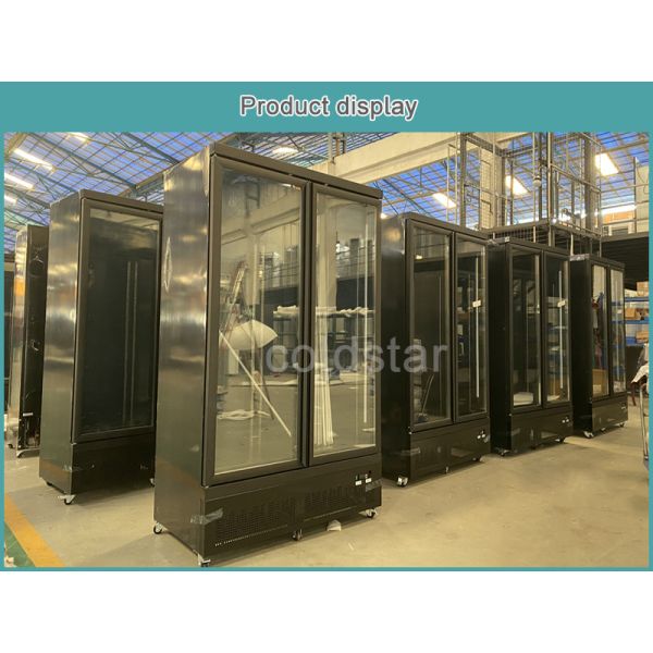 Double Glass Doors 1000L Commercial Upright Freezer With SECOP Compressor
