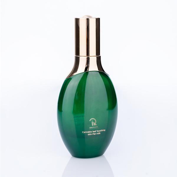 Emballage cosmétique en verre de luxe de 120 ml Lotion verte pour soins personnels