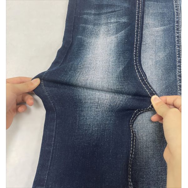 Vertical Bamboo Yarn Stretch 65%Cotton Denim Fabric  10.5oz For Lady Jeans