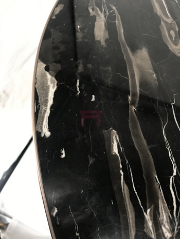 Black Natural Marble with Gapless Golden Seam Elegant Restaurant Dining Table