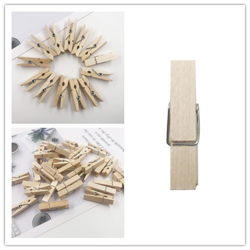 Windproof Photo Wooden Cloth Hanging Clips Household Fixed Hanger Log Color