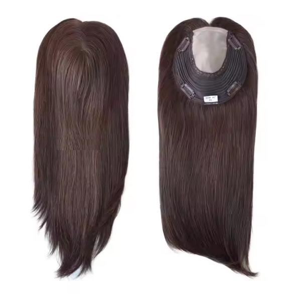Cuticle Remy Hair Topper Full Injected Poly skin Best Quality Hair Top Piece Hairpieces for Women Wig Lady Toupee Topper