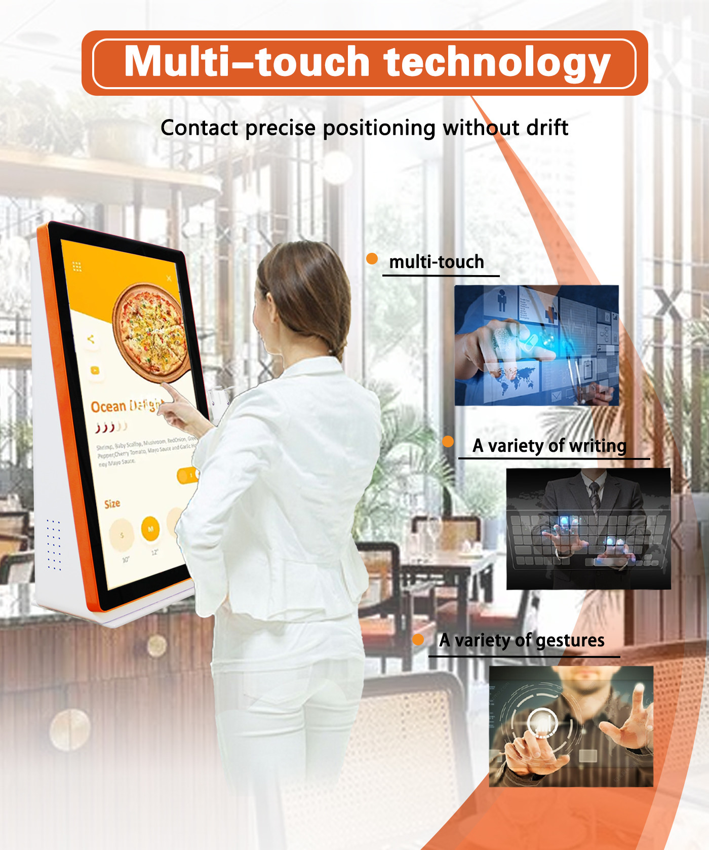 21.5 дюймовый Android POS Self Service Payment Kiosk Для ресторанов