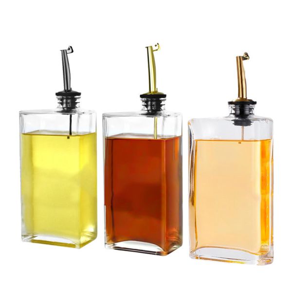 Dispensateur d'huile en verre de 500 ml sur mesure B2B Dispensateur d'huile en verre de 500 ml Dispensateur d'huile en acier inoxydable antigouttes Dispositif de protection V