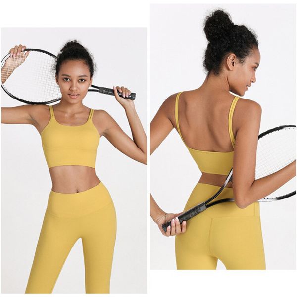 Breathable High Elastic Yoga Set Clothes Nylon Leggings And Sports Bra