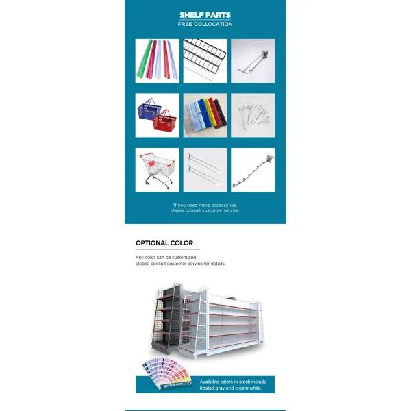 Фабрика горячее продажа дизайн супермаркет гондола металлический дисплейный стеллаж супермаркета оборудование с дизайном магазина