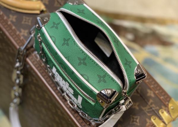 Mini Soft Trunk Chain Bag Monogram Carvas And Leather Luxury Cross-Body Bag Unique Letters  Decrocation Box Bag