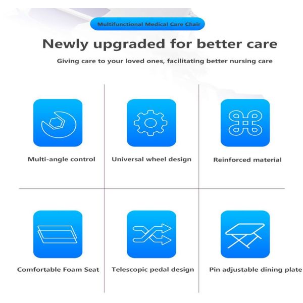 Safe and Comfortable Semi-paralyzed Transfer Lift Chair Multifunctional Design for Movable Patient Care